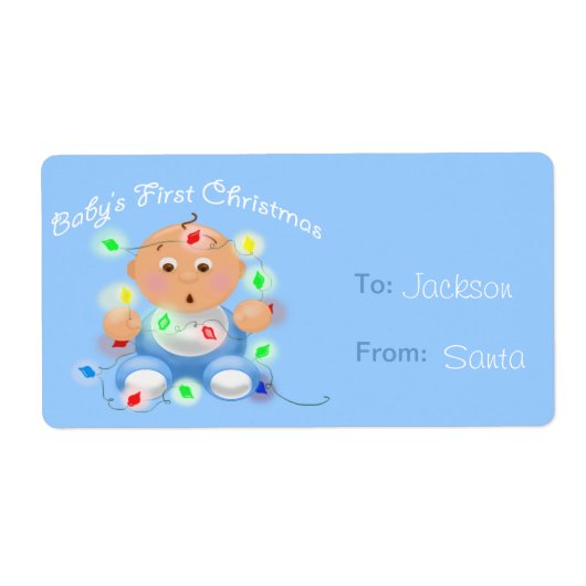 "Baby's First Kerstmis" Persoonlijke cadeautjes La Etiket (Voorkant)