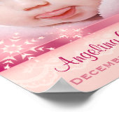 "Baby's First Kerstmis" Roze herdenking Poster (Hoek)