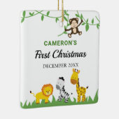 Baby's First Kerstmis Safari Oerwoud Animals Cute Keramisch Ornament (Rechts)
