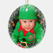 Baby's First Kerstmis Sparking Photo Template Keramisch Ornament (Links)