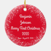 Baby's First Kerstmis Sparking Photo Template Keramisch Ornament (Achterkant)