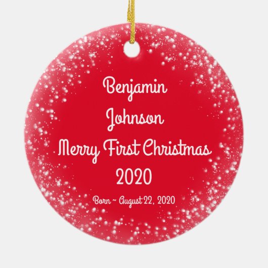 Baby's First Kerstmis Sparking Photo Template Keramisch Ornament (Achterkant)