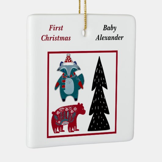 Babys First Kerstmis, speciaal aangepast voor Scan Keramisch Ornament (Rechts)