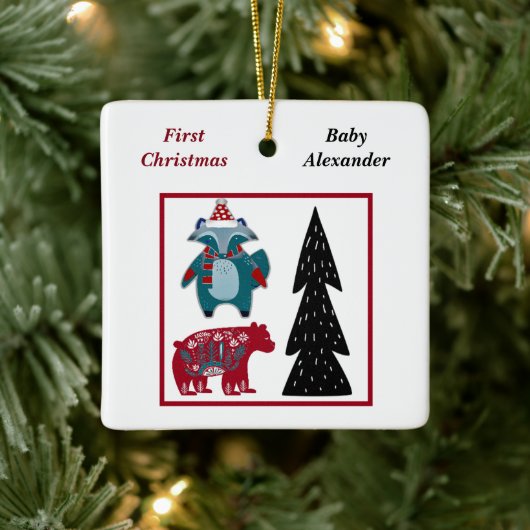 Babys First Kerstmis, speciaal aangepast voor Scan Keramisch Ornament (Boom)