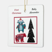 Babys First Kerstmis, speciaal aangepast voor Scan Keramisch Ornament (Links)