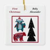 Babys First Kerstmis, speciaal aangepast voor Scan Keramisch Ornament (Voorkant)