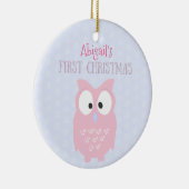 Baby's First Kerstmis - Sweet Pink Owl Keramisch Ornament (Rechts)