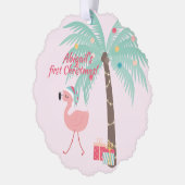 Baby's First Kerstmis - Sweet Santa Flamingo Ornament Kaart (Links)