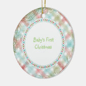 Babys First Kerstmis Whimsical Pset Personalized Keramisch Ornament (Links)