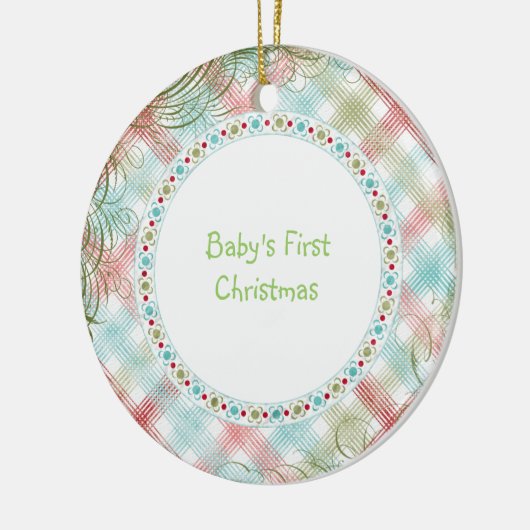 Babys First Kerstmis Whimsical Pset Personalized Keramisch Ornament (Links)