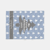 Babys First Kerstpasta Blue op maat Fleece Deken (Voorkant (Horizontaal))