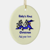 Babys First Kerstracecar Keramisch Ornament (Rechts)