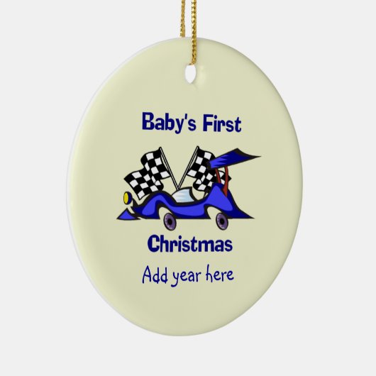 Babys First Kerstracecar Keramisch Ornament (Rechts)