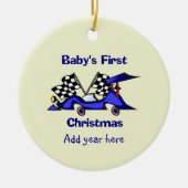 Babys First Kerstracecar Keramisch Ornament (Voorkant)