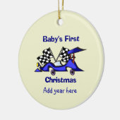 Babys First Kerstracecar Keramisch Ornament (Links)