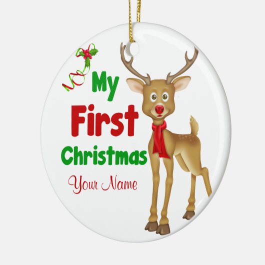 Babys First Kerstrendiertje Keramisch Ornament (Links)