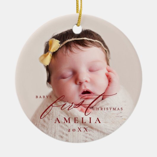 Babys First Kerststats Baby Keramisch Ornament (Voorkant)