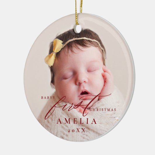 Babys First Kerststats Baby Keramisch Ornament (Links)