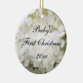 Baby's First KerstWhite Hydrangea Keramisch Ornament (Rechts)