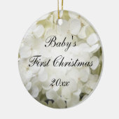 Baby's First KerstWhite Hydrangea Keramisch Ornament (Links)