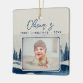 Baby's First Kerstwinter Forest Foto Keramisch Ornament (Links)