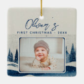 Baby's First Kerstwinter Forest Foto Keramisch Ornament (Achterkant)