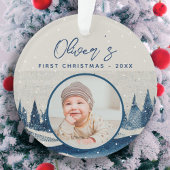 Baby's First Kerstwinter Forest Foto Ornament