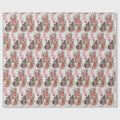 Baby's First KerstWoodland Animals Deer Bunny Cadeaupapier (Vlak)