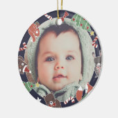 Baby's First KerstWoodland Animals Foto Keramisch Ornament (Links)