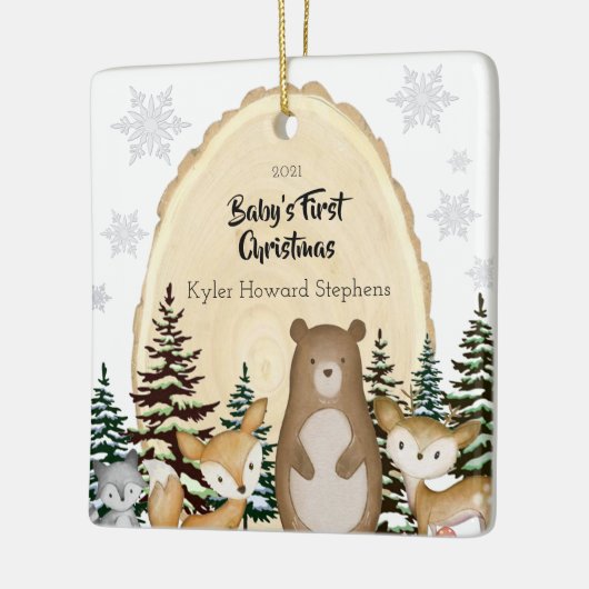 Baby's First KerstWoodland Animals Ornament (Links)