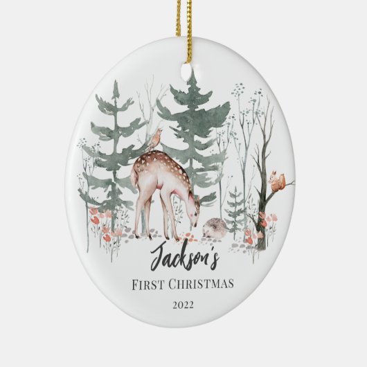 Baby's First KerstWoodland Keramisch Ornament (Rechts)