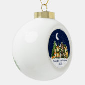 Baby's First Kerstwouddieren Blue Keramische Bal Ornament (Links)