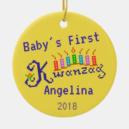 Baby's First Kwanzaa Keramisch Ornament (Voorkant)