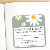 Baby's first Library Baby Shower  Vierkante Sticker