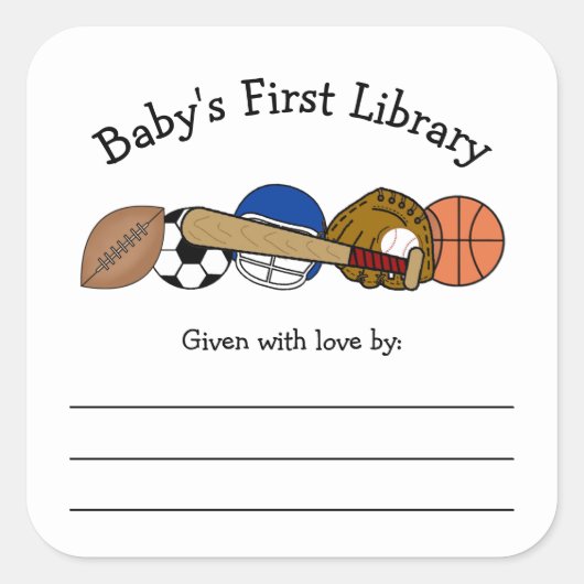 Baby's First Library, jongensboek sticker (Voorkant)