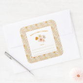 Baby's First Library perst bloemen Vierkante Sticker (Envelop)