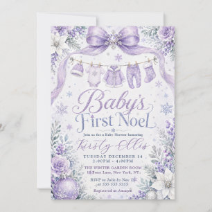 Baby's First Noel Waslijn Baby Shower Kaart