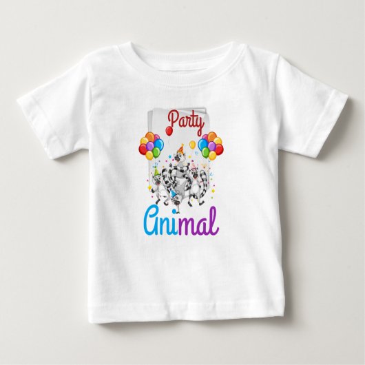 Baby's First Party Dier T-shirt (Voorkant)