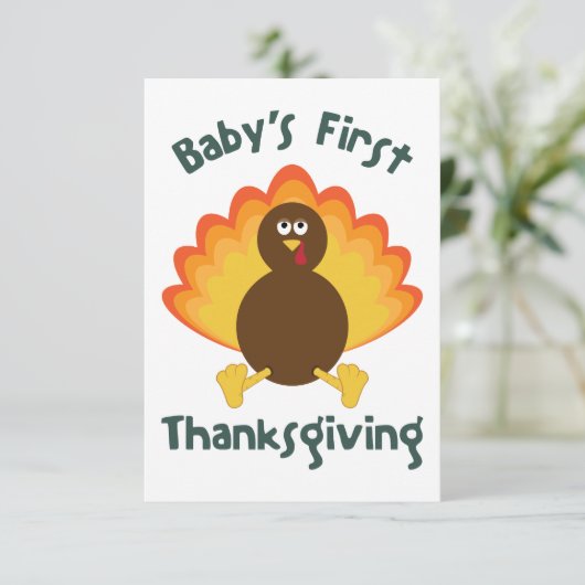 Babys First Thanksgiving Bedankkaart (Staand voorkant)