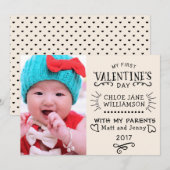 Baby's First Valentijn Retro-fotokaart Feestdagenkaart (Voorkant / Achterkant)