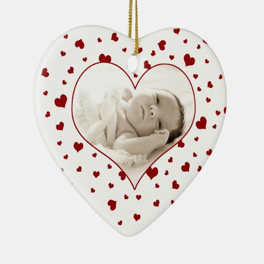 Baby's First Valentijnsdag Photo Ornament (Rechts)