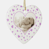 Baby's First Valentijnsdag Photo Ornament Paars (Rechts)