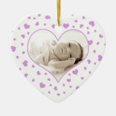 Baby's First Valentijnsdag Photo Ornament Paars (Voorkant)