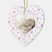 Baby's First Valentijnsdag Photo Ornament Paars (Links)