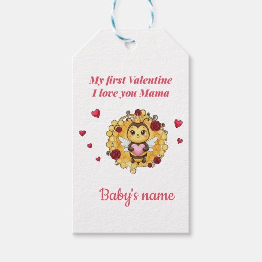 Baby's First valentine Cadeaulabel (Voorkant)