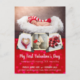 Baby's First Valentine's Day Red Hearts Your Photo Feestdagenkaart