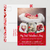 Baby's First Valentine's Day Red Hearts Your Photo Feestdagenkaart (Voorkant / Achterkant)