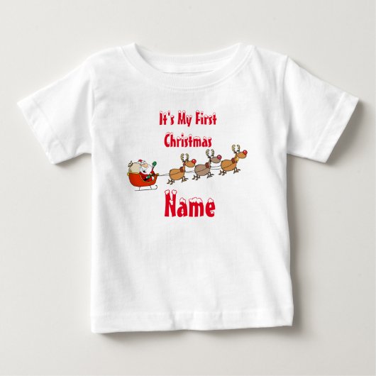 Baby's First Xmas Keepsake Gift naam toevoegen t-s (Voorkant)