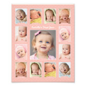 Babys First Year Blush Keepomwille Photo Collage Foto Afdruk (Voorkant)