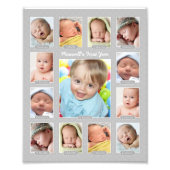 Babys First Year Gray Keepomwille Photo Collage Foto Afdruk (Voorkant)